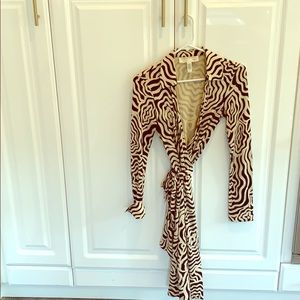 DVF wrap dress zebra print